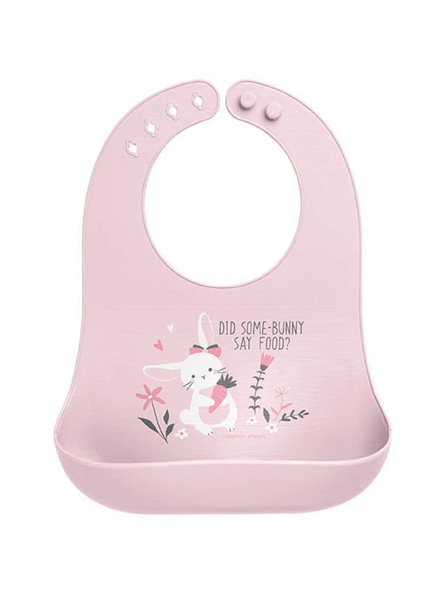 Pink Bunny Drooler Bib main image 1